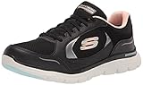 Material de la suela: Caucho Skechers FLEX APPEAL 4.0 TRUE CLARITY, Zapatillas para Mujer, Black Leather/Pu/Mesh/Lt.pink Trim, 39 EU