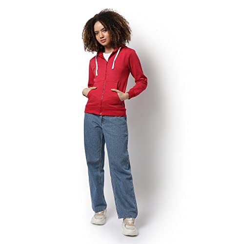 Image of PINACOLADA Women Stylish Zipper Sweatshirt Regular Fit for Casual Wear | Full Sleeves | Cotton | Sweatshirt Crafted with Comfort Fit and High Performance for Everyday Wear