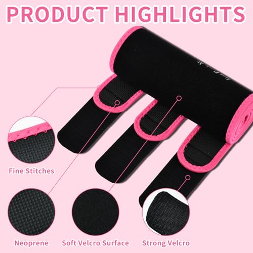 NEWCOO Sweat Waist Trainer For Women Men Waist Trimmer Sweat Belt Band Stomach Wrap Faja For Workout Weight Loss Lower Belly Fat Black/Pink