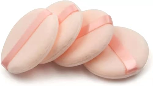 4 almohadillas de algodón para polvo, esponja de maquillaje suave para base de polvo suelto, almohadillas para la cara, base cosmética corporal