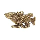 EXCEART Chinese Feng Shui Fish Statue Mini Brass Fish Figurines Lucky Fish Statue Arowana Golden Fish Statue Home Decoration Gift for Home Office