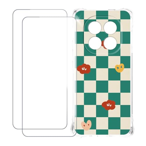 UOGNADGD Xiaomi Redmi Note 14 Pro+ 5G �Ƃ̌݊������� �J�X�^���J���t���P�[�X�{�����K���X�ی�t�B����2���t�� ? �Ռ��z�������h�~ (�΂̊i�q��)