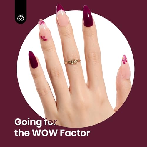 Image of Beetles Dark Red Gel Polish - Mellow Plum 15ML /0.51Fl Oz, Cherry Wine Burgundy Red Gel Nail Polish, Soak Off UV LED Lamp Burgundy Wine Fall Nails Art, Long-Lasting Manicure Salon DIY Home
