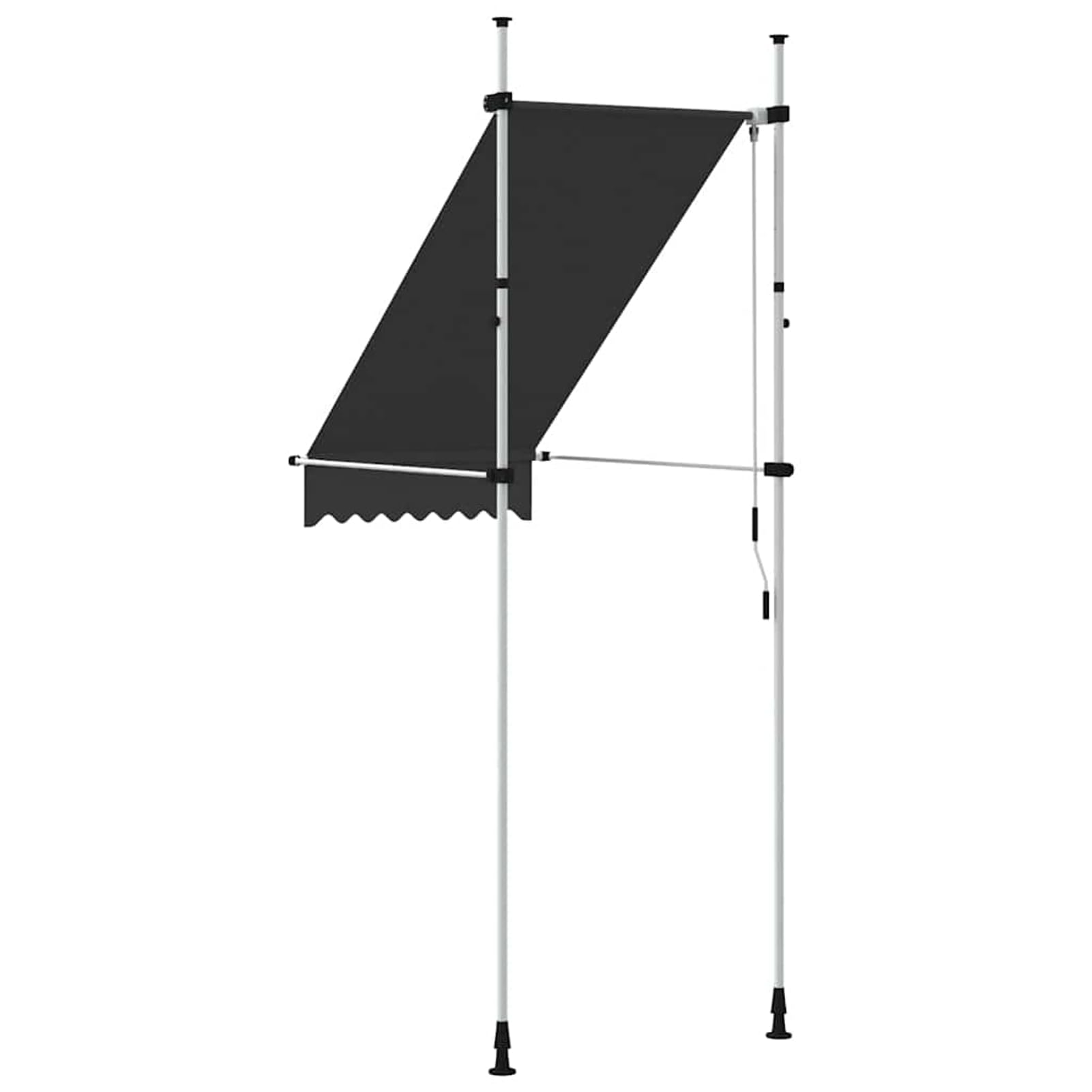 Wysuwana markiza balkonowa, obsługiwana ręcznie, 100 cm, bez wiercenia, z korbą ręczną, aluminiowa markiza odporna na promieniowanie UV, regulacja wysokości i działanie wody, ochrona przed