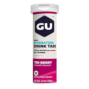 GU Energy Labs Brew Electrolyte Energy Drink Tablets, Tri-Berry, 12 Count