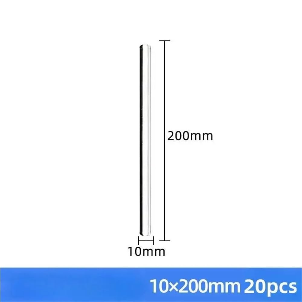 Asta di miscelazione trasparente Barre di vetro for agitazione, bacchetta trasparente da laboratorio, resistenza agli urti for esperimenti scientifici | 10x200mm