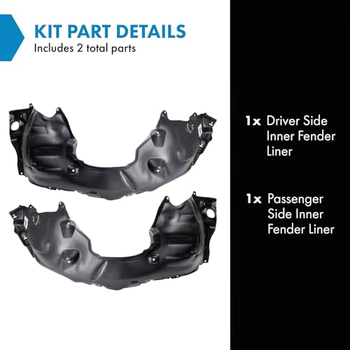 Image of TRQ Inner Fender Liner Set Compatible with 2018-2019 Toyota Camry TO1248214 TO1249214