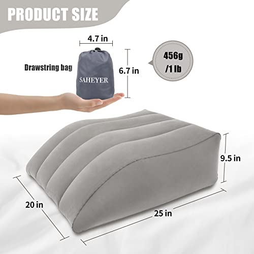 Saheyer Leg Elevation Pillows,Inflatable Leg Pillows For Swelling, Portable Wedge Pillow For Improve Circulataion And Reduce Swelling,Suitable For Sleeping,Pregnant,Surgery And Injury Recovery(Gray) #TOP1