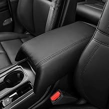 DEYTOP Center Console Cover for Lincoln Corsair 2020-2025 2026 Car Armrest Cover for Lincoln Corsair 2024 2025 2026 Accessories Anti-Scratch Leather Armrest Protector Black with Black Stitches