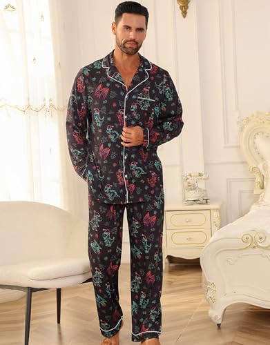 Christmas Couples Matching Pajamas Sets Women Men Xmas Pjs Button Down Sleepwear Long Sleeve Loungewear4