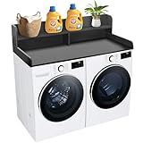 Royxen Encimera de lavandería con estante de 2 niveles, color negro