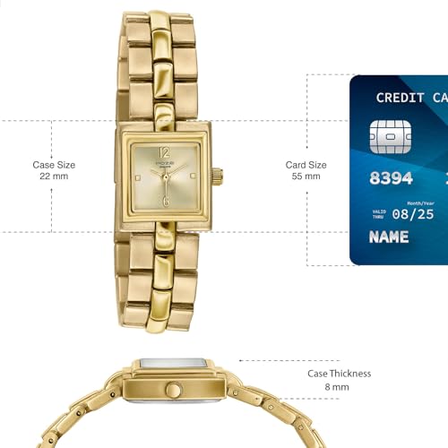 Image of Sonata Poze 8 Quartz Analog with Gold Dial IPG Alloy Strap Watch for Women - SP80171YM01W