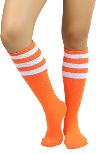 Image of ToBeInStyle Women's Premium Below Knee Athletic Socks w /Contrasting Wide Stripes