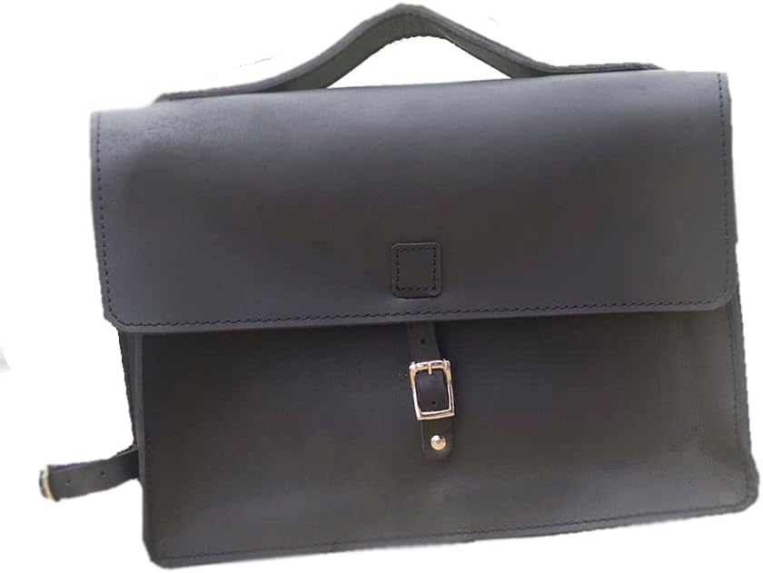 Classic Frame Satchel Bag For Bicycle Bike Genuine Leather BLACK Bike Bag SATCH-BL