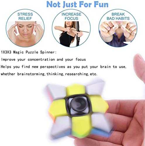 Star Spinner 2 en 1, 1x3x3 Cubo mágico de Velocidad para Adultos, Adolescentes y niños - portátil, Ligero, Juguete de Escritorio