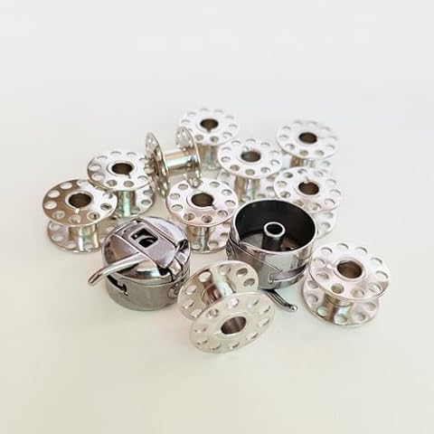 2PCS Bobbin CASE #200909107 43725 & BOBBINS for Kenmore 158&385 Sewing Machines (2Bobbin case+10 bobbins) Cover