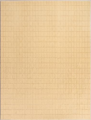 RUGORIA Hand-Tufted 100% Wool Area Rug – Unique Modern Geometric Grid Pattern, Soft Plush Textured Carpet for Living Room, Bedroom, Dining Room & Entryway (Butter Cream, 9' x 12')