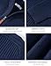 Flygo Quarter Zip Pullover Sweaters for Men Casual Long Sleeve Knitted Textured Mock Neck Polo Sweater(Navy-M)