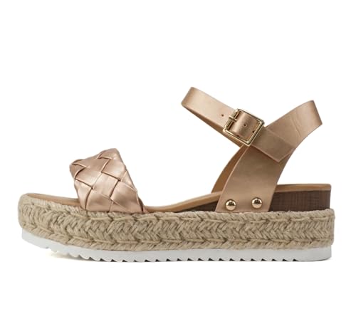 Image of Soda CLIP ~ Women Open Toe Ankle Strap Platform Espadrille Sandal