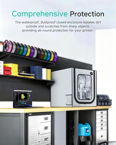 Image of TOPCUBE 3D Printer Enclosure for Bambu Lab A1, Large Size Enclosure with LED Light, Fireproof Waterproof Dustproof Noise Reduction Constant Temperature 3D Printer Cover, 550x600x670MM