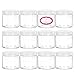 Pack of 24-8 Ounce Empty Plastic Cosmetic Jars – 8 oz Round Clear Slime containers with White Lids and labels - BPA Free - For Kitchen Storage Use, Slime, Beauty Products, Cosmetic, Lotion and more