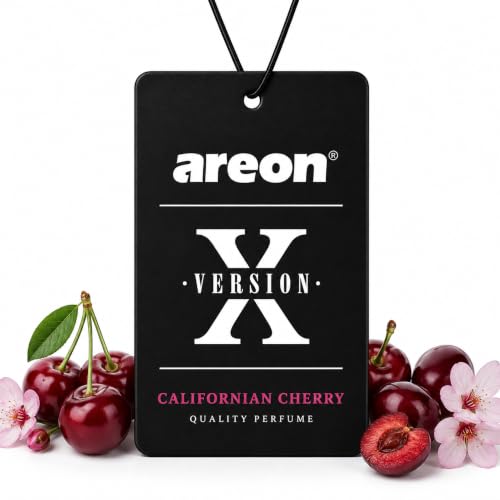 Image of AREON X Californian Cherry Paper Hanging Car Air Freshener - Pack of 12