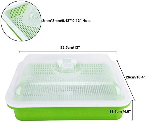 DasMarine Seed Sprouter Tray with Lid,2 Pack Seed Germination Tray BPA Free Nursery Tray for Seedling Planting Great for Garden Home Office