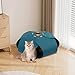 Baoblaze Semi Enclosed Cat Tunnel Bed Donut Tunnel Lightweight Sturdy Interactive Toy Cat Nest for Kitten Snooze Resting Sleeping, Dark Blue