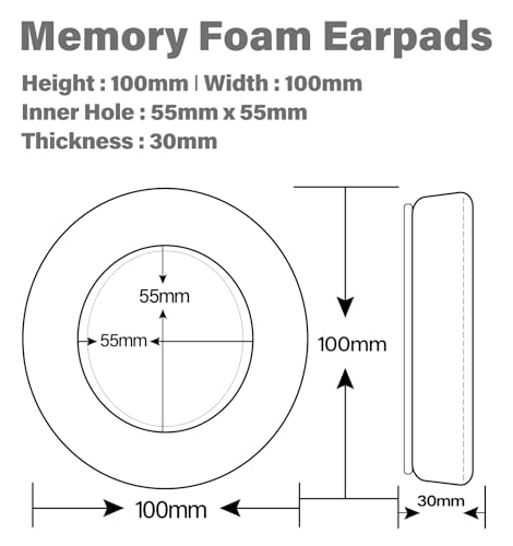 Replacement Earpads for Hesh Wired & Hesh 2 Wireless Headphones by TRANSTEK I Thicker Memory Foam and Deeper Inner Hole (Breathable Hole) miniatura 7