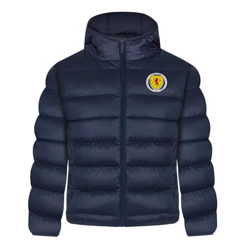 Scotland Boys Jacket Hooded Winter Quilted Kids OFFICIAL Soccer Gift