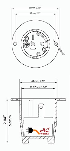 Ac Works Super Durable Industrial Grade Power Input Inlet (5-20P 20A 125V With Cover) #TOP4