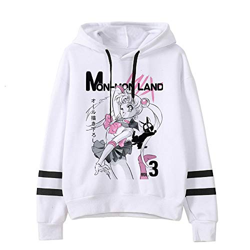 Lo Nuevo Sailor Moon Harajuku Kawaii Sudadera con Capucha para Mujer Divertida Caricatura Gato Lindo...