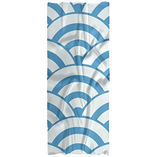 Écharpe légère femme motif vague de mer bleue pour mi-saison