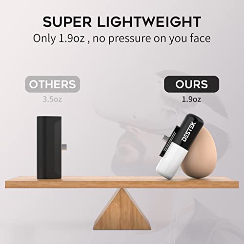 DESTEK Battery Pack for Quest 2&1 | Lightweight & Portable Power Bank Compatible with Elite Strap, VR Accessories, Extra OQ2 1.5hrs Play time (3300mAh) White - Thumbnail 2