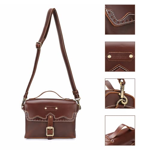 Tourbn TOURBON Sac de Guidon de vélo rétro en Cuir véritable Pochette de Cadre de Sacoche de Selle arrière de vélo – vue 9