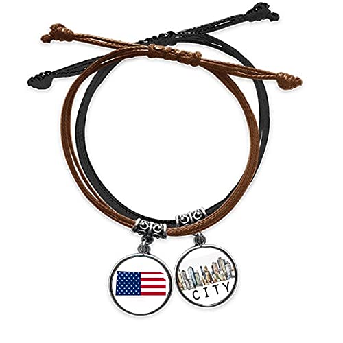 Bracelet corde Kansas USA pour homme idéal au quotidien avec motif étoiles