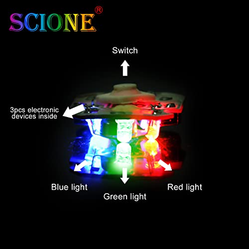 Scione 24 Pack Led Light Up Fidget Spinner Bracelets Party Favors For Kids 4-8 8-12 Goodie Bag Stuffers Glow In The Dark Party Supplies Return Gifts For Kids Birthday Easter Halloween Party Favors #TOP4