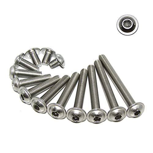 100 Stück M4×28mm Edelstahl-Flansch-Knopfkopf-Schrauben Sechskantschrauben des Edelstahls 304