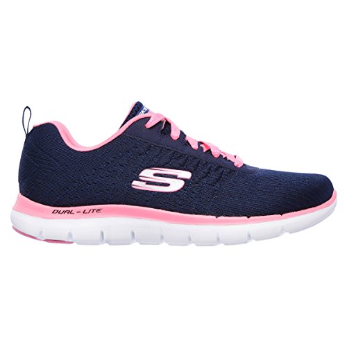 Skechers Flex Appeal 2.0-Break Free, Zapatillas De Deporte Mujer, Multicolor (NVHP Black Mesh/Trim), 36.5 EU