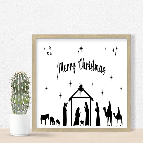 Letrero de madera retro Oh Holy Night para regalo navideño personalizado