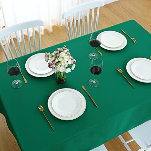 Image of FOLINS&HOME Green Rectangle Tablecloth 60 x 120 Inch Waterproof Table Cloth