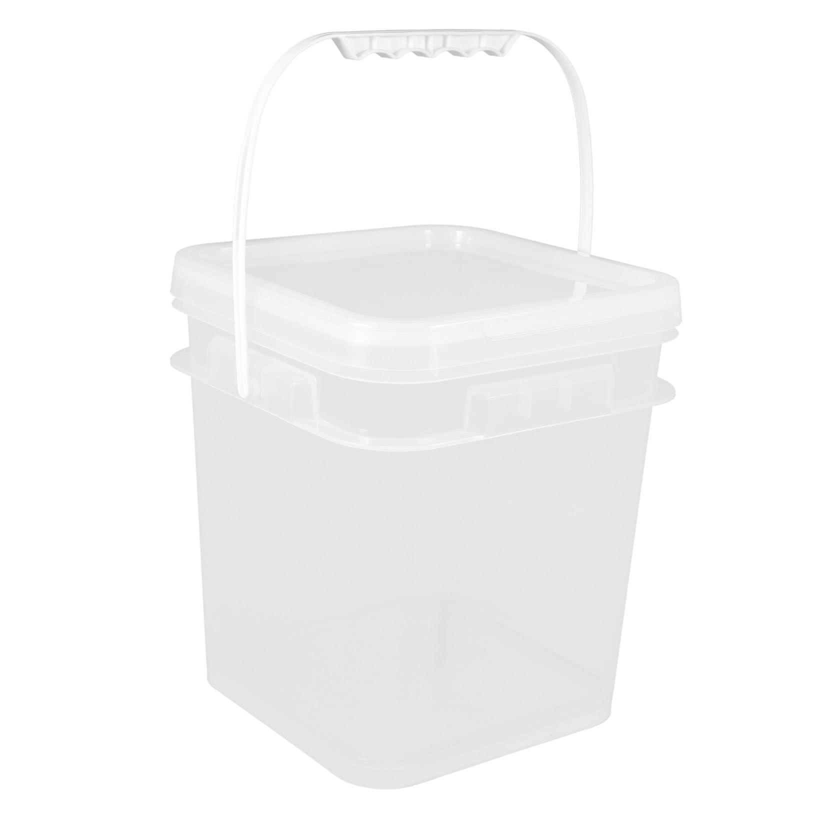 Secchio per Vernice in Plastica 5l Quadrato Resistente Coperchio Sigillabile Riutilizzabile per Vernici e Pitture Artistiche, per Sigillare e Conservare
