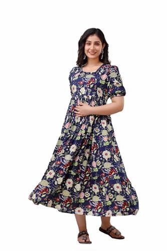 Image of New Elite Rayon Anarkali Maternity Feeding Kurti with Both Side Zipper