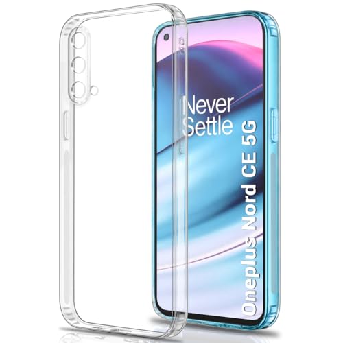 Image of TheGiftKart Back Cover Soft Case for OnePlus Nord CE 5G (2021) | Best Camera Protection | Inbuilt Dust Plugs & Anti-Slip Grip | Ultra Clear Slim Cover Case for OnePlus Nord CE (Silicone, Transparent)