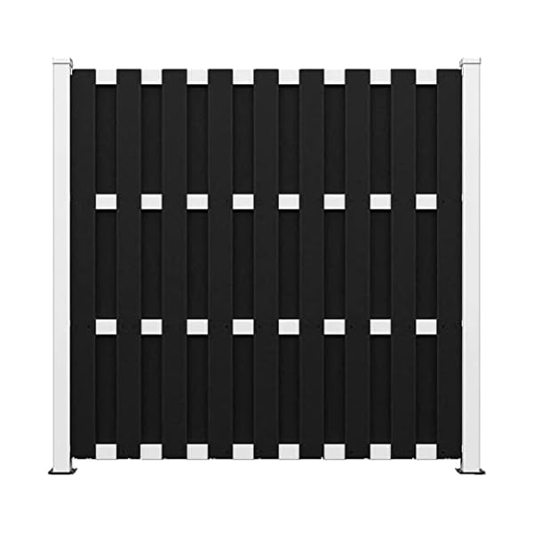 wpc Zaunelement I sichtschutzzaun I Lamellenzaun 180 x 180 I komplettset (1 Feld +1 Pfosten(1,87m), Braun) – Bild 4