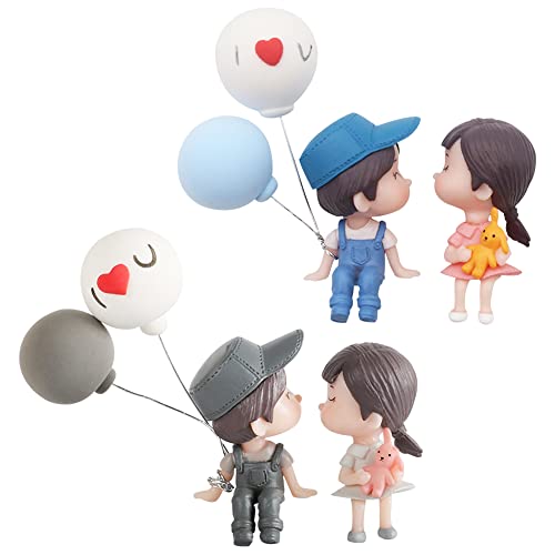 YskerrigToy Decoração de carro, 4 peças ornamento para salpicos de carro, ornamentos de casais bonitos para o carro, decoração com balão para casa, secretária, escritório, quarto