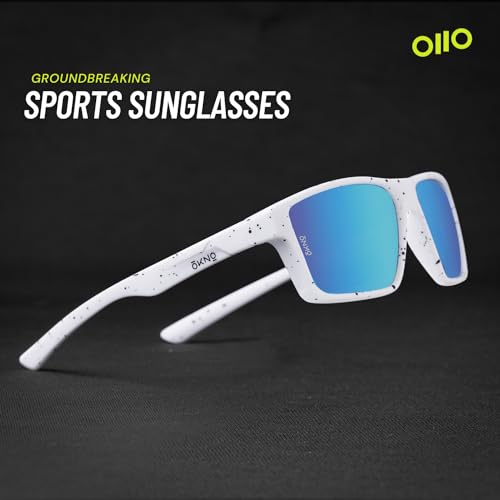 Image of Eyewearlabs OKNO | Polarized Sports Rectangular Wrap-Around Branded Stylish Sunglasses For Men & Women | 100% UV Protection Shades | Cricket Sports Cycling Driving Trekking & More | Blue Lens | Norg