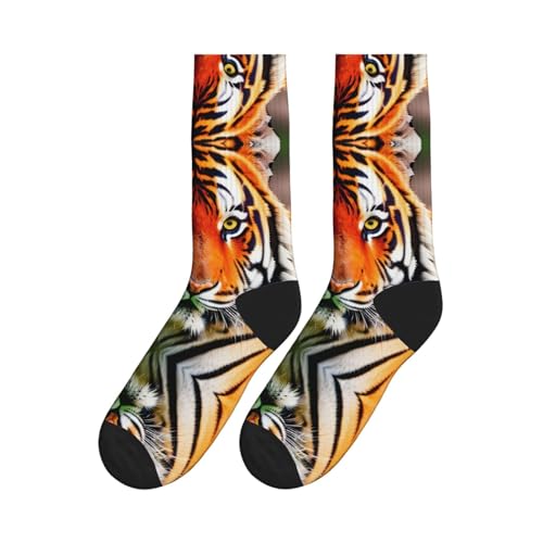 Tiger Stripes Orange Pattern Crew Socks Moisture Wicking Sport Socks Breathable Training Athletic Socks Unisex4
