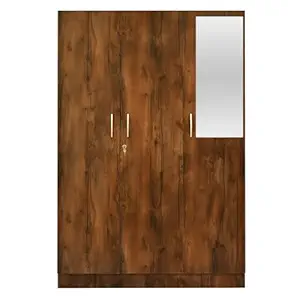 Outkraft Meereen 3 Door Wardrobe in Dusky Basalt Finish with Mirror (OKT-2002)