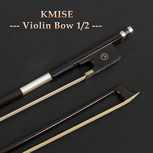 Image of Kmise Carbon Fiber Violin Bows: Lightweight Violin Bow 1 /2, Anti-Deformation Fiddle Bow, Ultra-Stretchy Horse Hair, Gift for Professional, Beginner, Adults, Kids Violins Practice (Coffee)